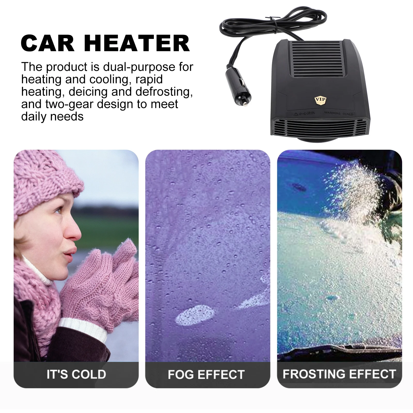 

1Set Car Heater Fan Compact Portable Vehicle Fan Heater Rapid Heating Defrosting Demisting Machine Vehicle Winter Warmer Car