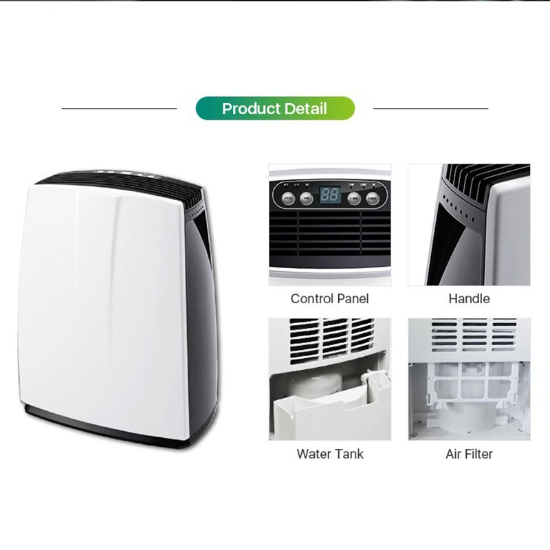 50-60L/24H Home Dehumidifier 7.2L Water Tank R290 Air Purifier All-Day Dehumidification for Living Rooms & Study Areas