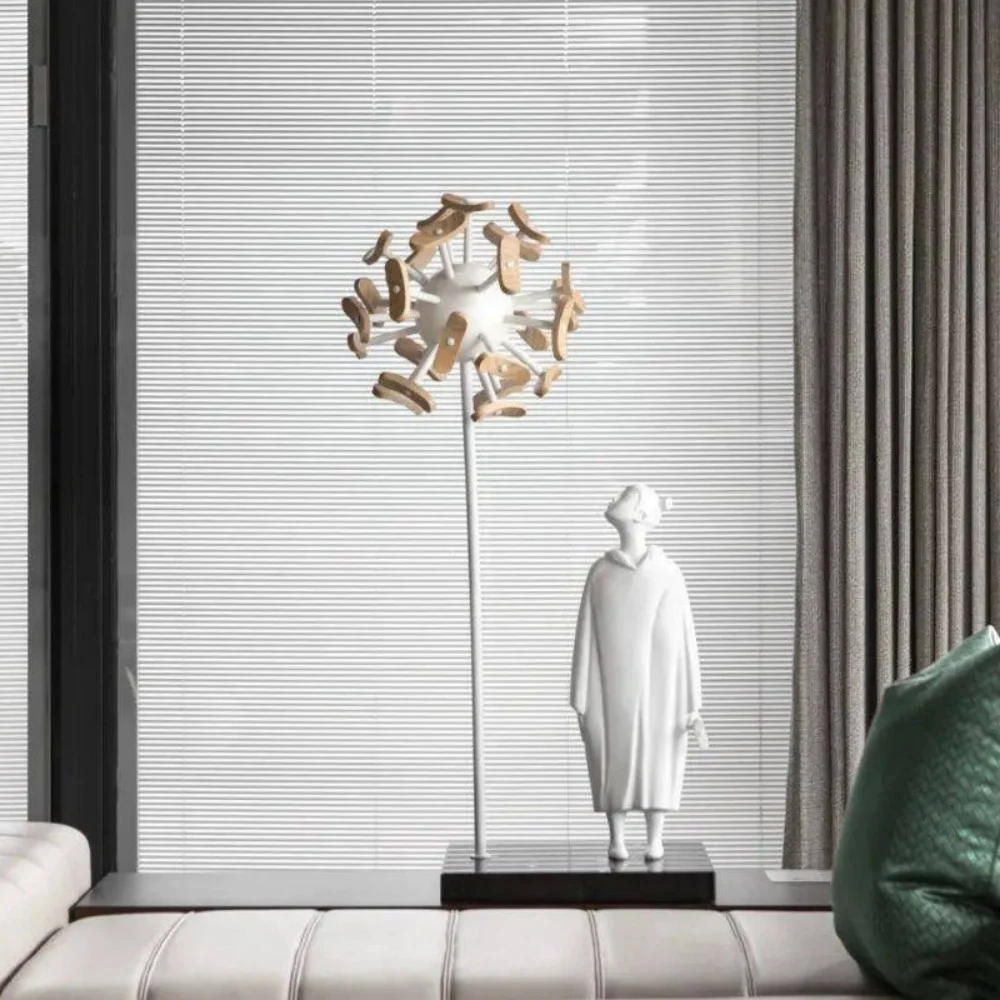 

※a Luxury Minimalist Resin Fiberglass Sculpture Creative Human & Dandelion Art Decor for Hotel/Home