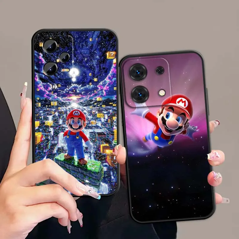 

Creative M-Marios Pattern For Xiaomi Redmi Note 14 13 12 12S 11E 11 11S 11T Pro Plus 4G 5G Black Soft TPU Cover