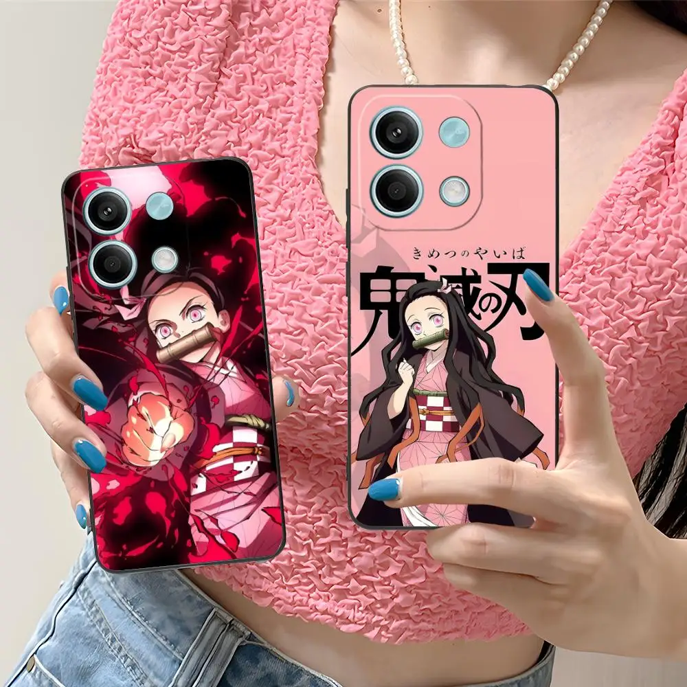 

Demon Slayer Nezuko Phone Case for Xiaomi Redmi Note 14 13 12 11 A5 3 2 1 Pro Plus 4G 5G Colour Printing Cover Luxury Cellphones