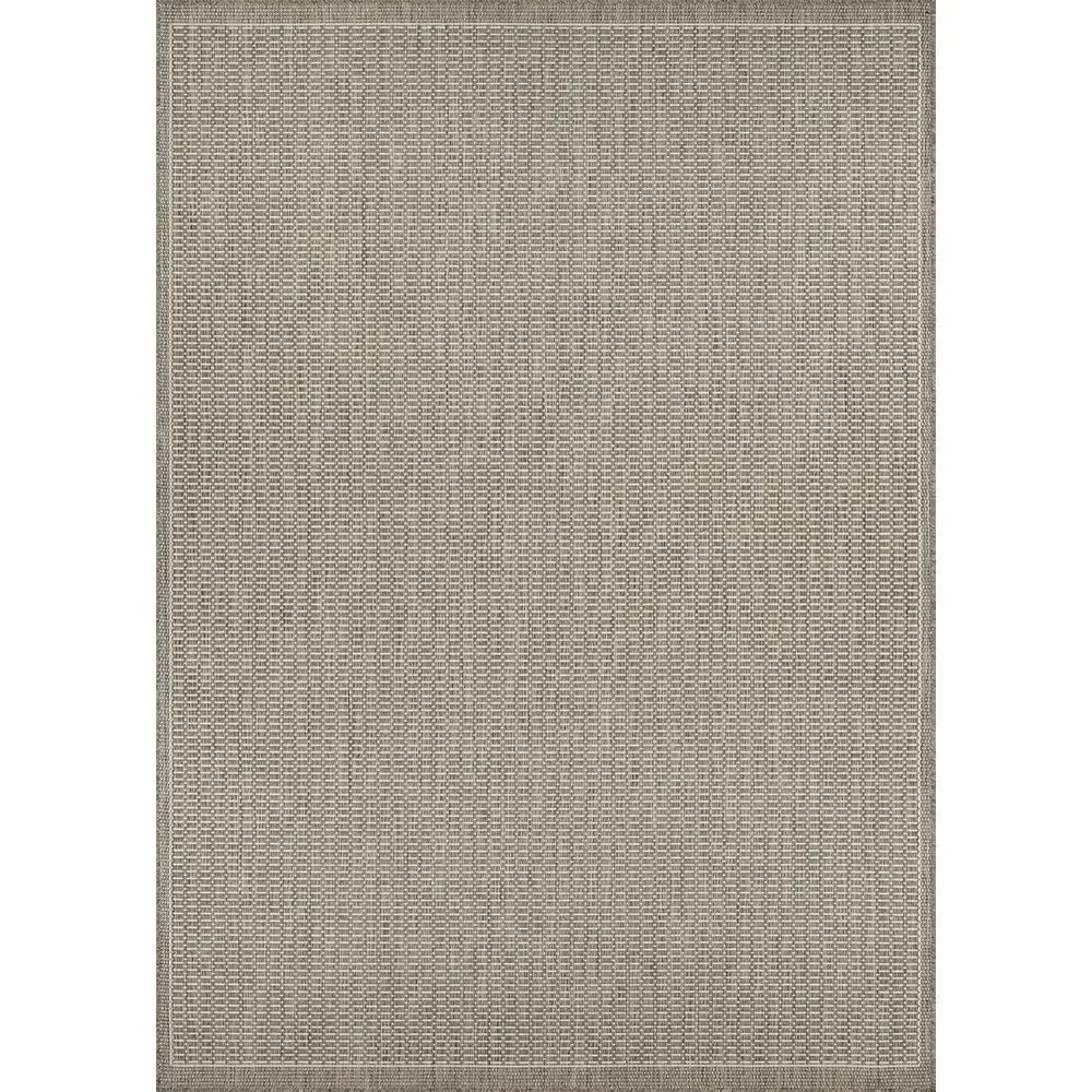 Ivory and Taupe Area Rug, 8'6 x 13', Low Pile, Easy to Clean, Suitable for Home and Patio