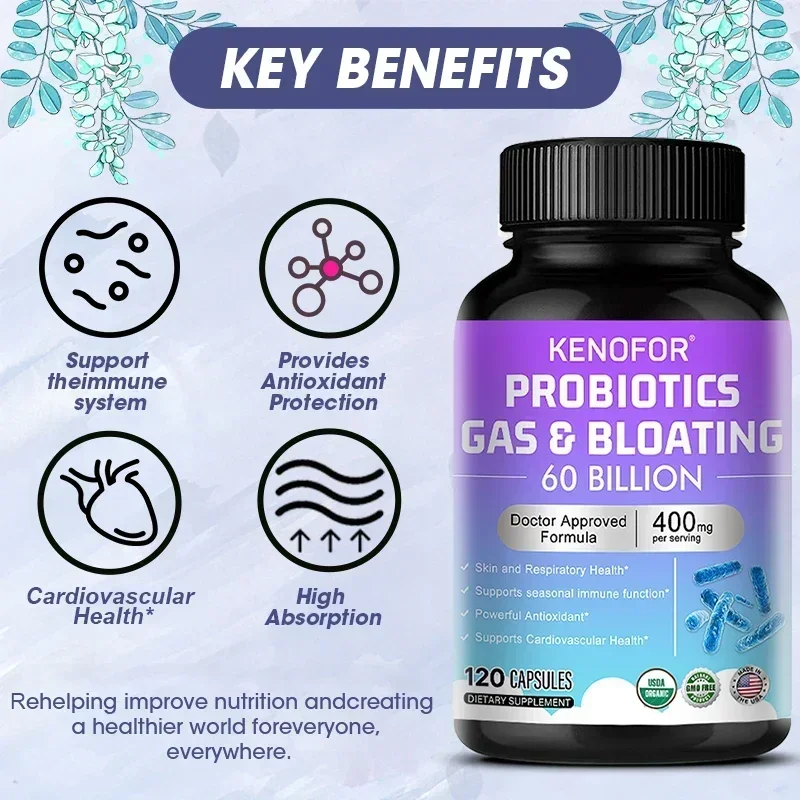 Raw Probiotics 60 Billion CFU, Helps Skin, Respiratory Health, Seasonal Immunity, Antioxidant, Cardiovascular