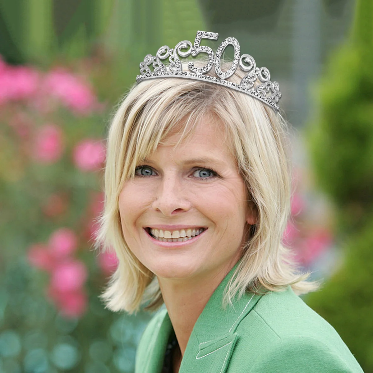 

Number 50 Birthday Tiara Rhinestone Crystal Crown Hair Comb Queen Headband Party Accessory Women Elegant Shine