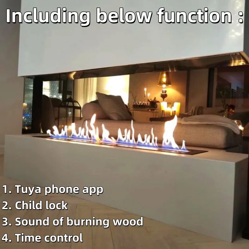 

tuya wifi bioethanol burner bio kamin electric fireplace insert with ethanol real flame