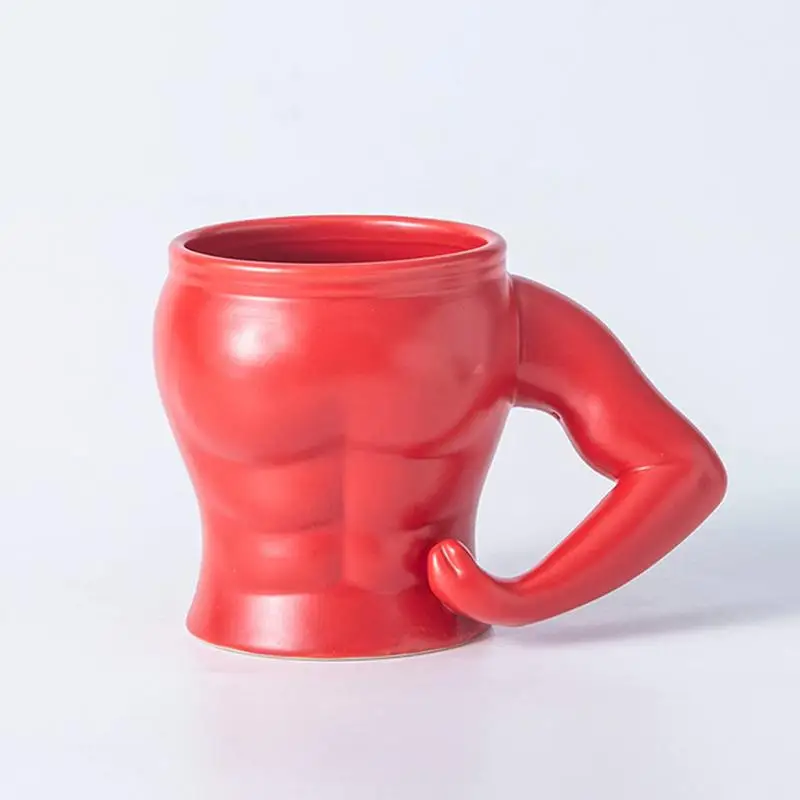 Funny Coffee Mug Unique 3D Muscular Man Ceramic Coffee Mug Table Centerpiece Cute Drinking Mugs For Holiday Water Cup For Home