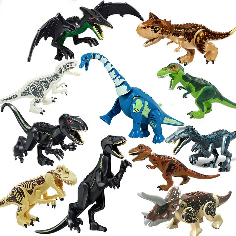 

Building Blocks Toy Dinosaur World Blocks Triceratops Tyrannosaurus Children Assembled Animal Model Bricks Toys for Boys Gifts