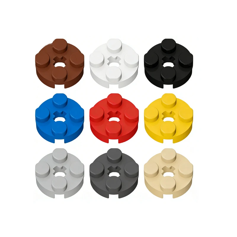 55pcs MOC compatible building blocks 4032 small particle wreath 2X2 round plate with cross shaft DIY children's toy