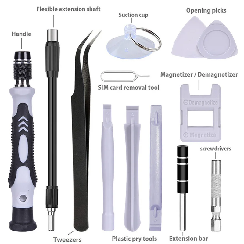 Jeu d\'embouts de tournevis multifonctions, dispositif de réparation de téléphone portable de précision, outils à main Torx Hex, 115 en 1