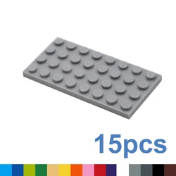 15pcs DIY Building Blocks Thin Figures Bricks 4x8 Dots 12Color Educational Creative Compatible With Brand Toys for Children 3035
