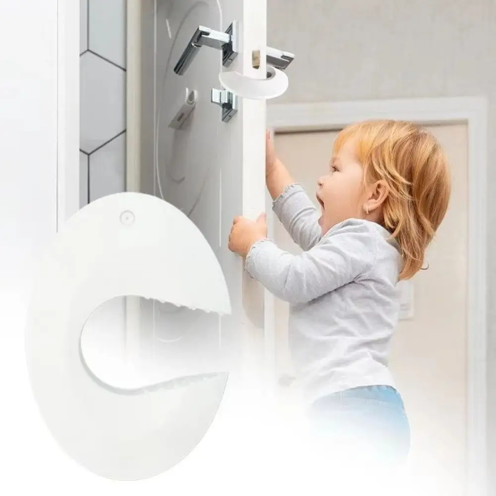 

C-shaped Design Child Safety Door Stopper Anti-slip Strips Easy Installation Door Block Set Silicone Safe Finger Pinch Guard