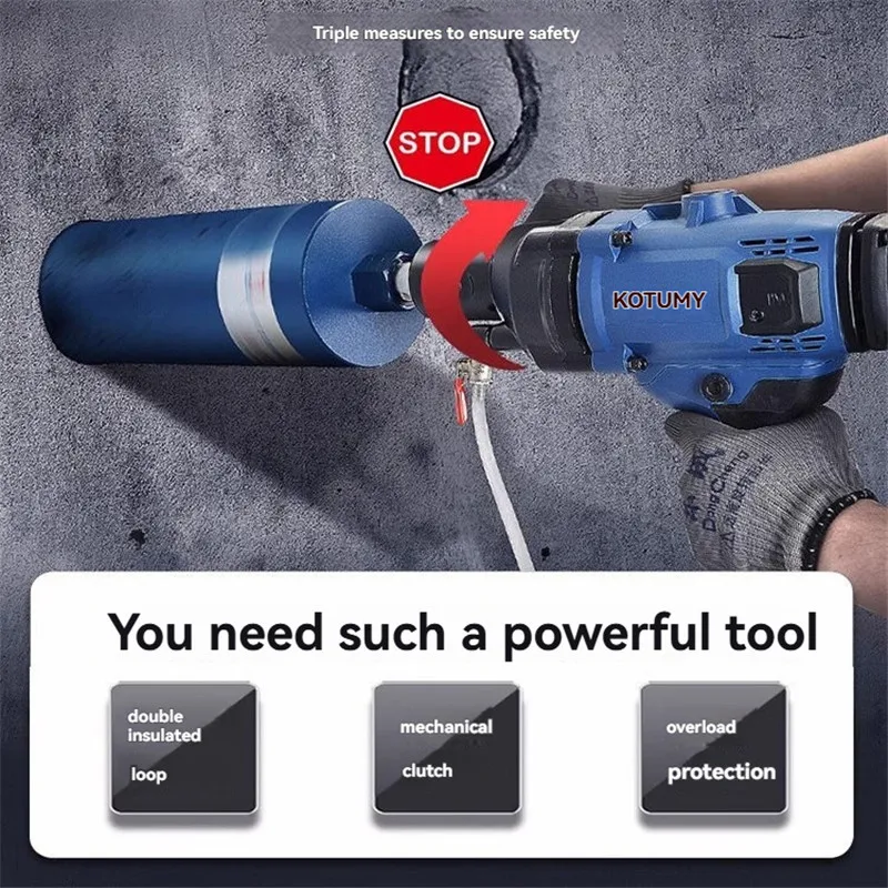 1PC Z1Z-FF-10 Hand-held Electric Diamond Drill Strong Motor Three Speed Regulating Concrete Drilling Core Electric Drill