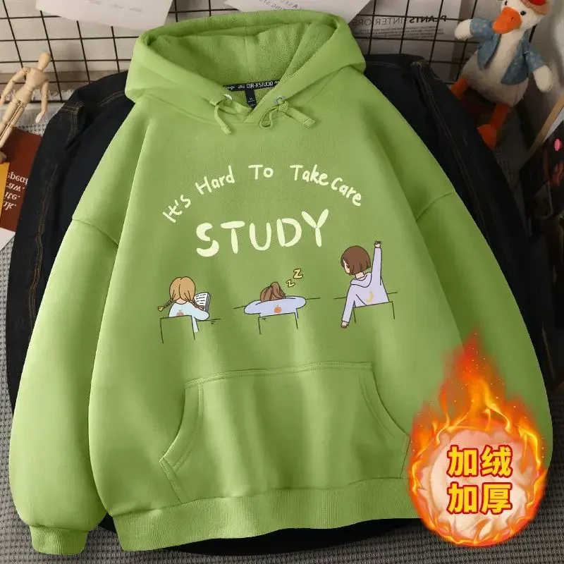 

Korean Kawaii Print Hoodies Pullover Harajuku Sweatshirt Women's Autumn Winter Leisure Baggy Hooded Tops Y2k Clothes 겨울옷 후드티