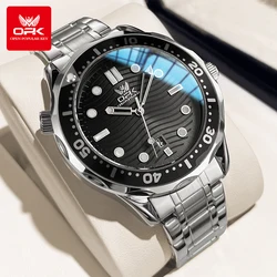 OPK Men's Watches Classic Fashion Pilot Style Original Quartz Watch for Man Waterproof Luminous Stainless Steel Date