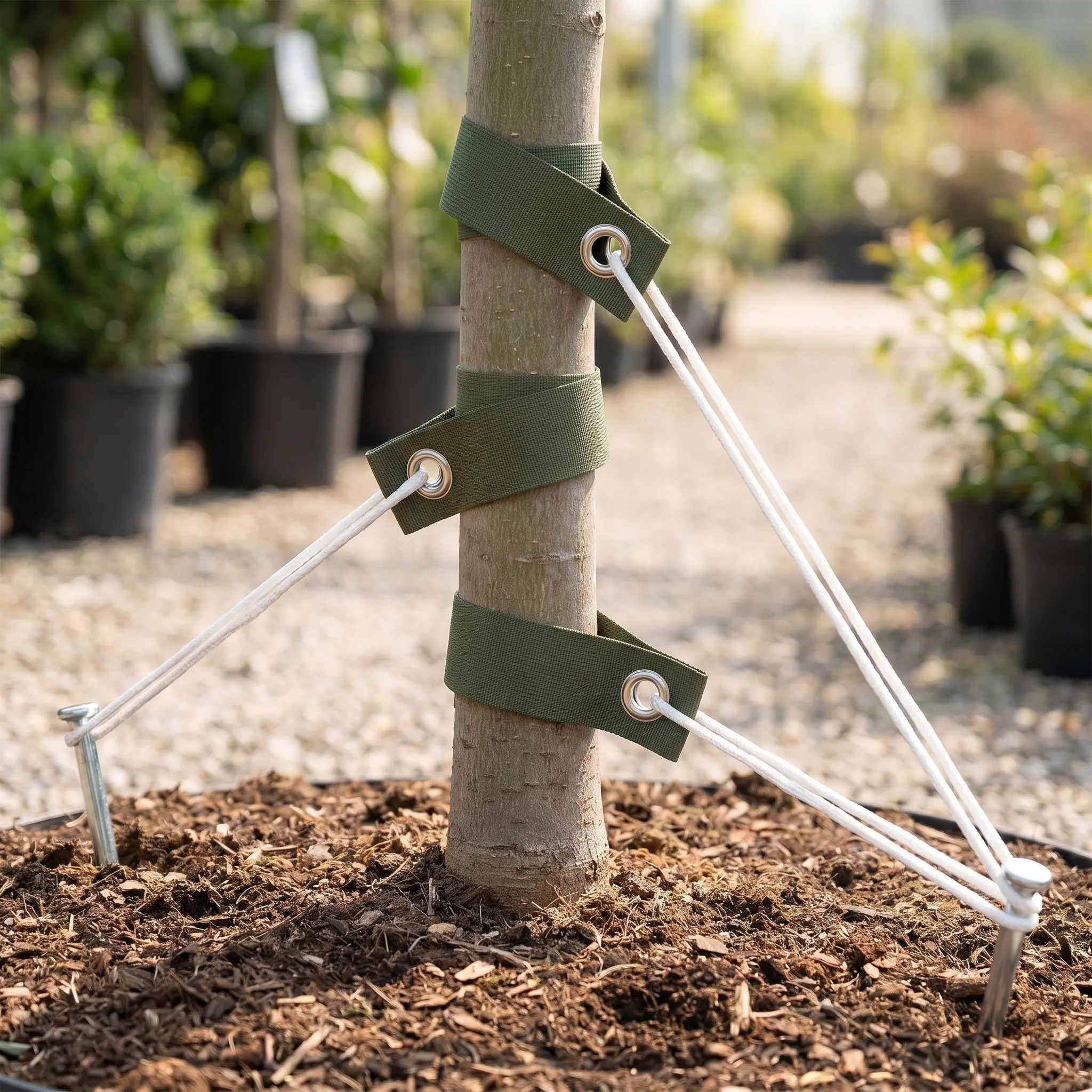 6Pcs Tree Trunk Protection Straps Flexible Elastic Garden Tree Securing Bands Adjustable Buckles Nursery Plant Support Ties