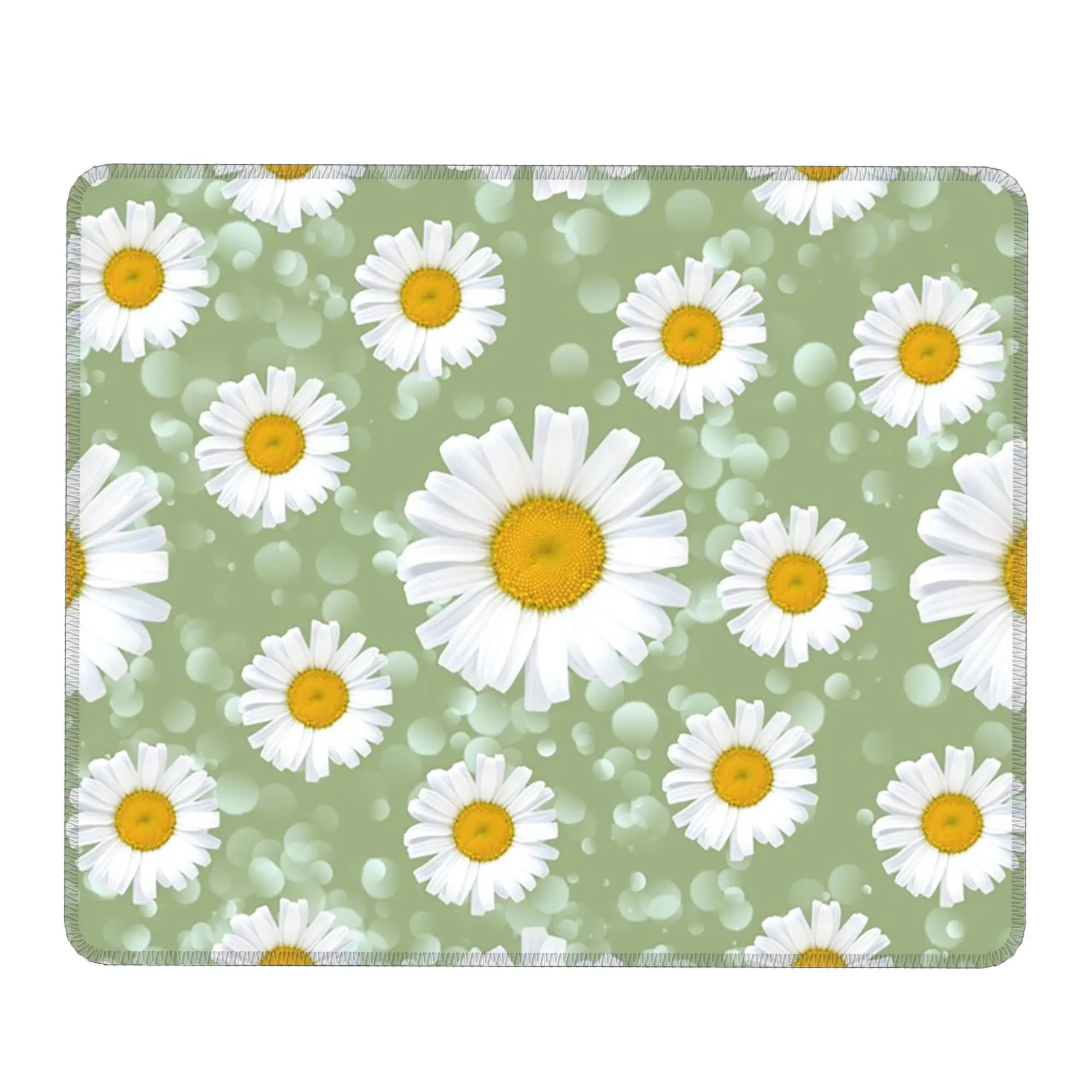 Adorable Daisy In Green Background Mouse Pad Computer Keyboard Mouse Mat Gaming PC Laptop Desk Mat Office Table Mats
