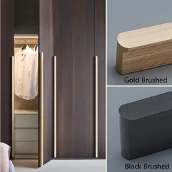 KK&FING 1PC Simple Gold Brushed Kitchen Cabinet Long Door Handles Aluminum Alloy Wardrobe Cupboard Door Pulls Furniture Hardware