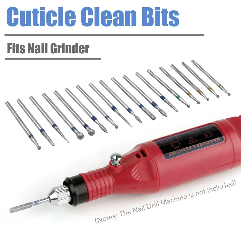 A Set for Nail Dead Skin Cuticle Cleaner Pre-treatment Tools  Diamond Nail Drill Bits Pro Russian Cuticle Clean Bit
