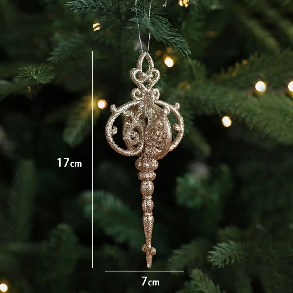 Gold Christmas Hanging Decoration Shimmering House Bike Hanging Pendants Shopwindow Party Supplies Xmas Baubles Scene Making