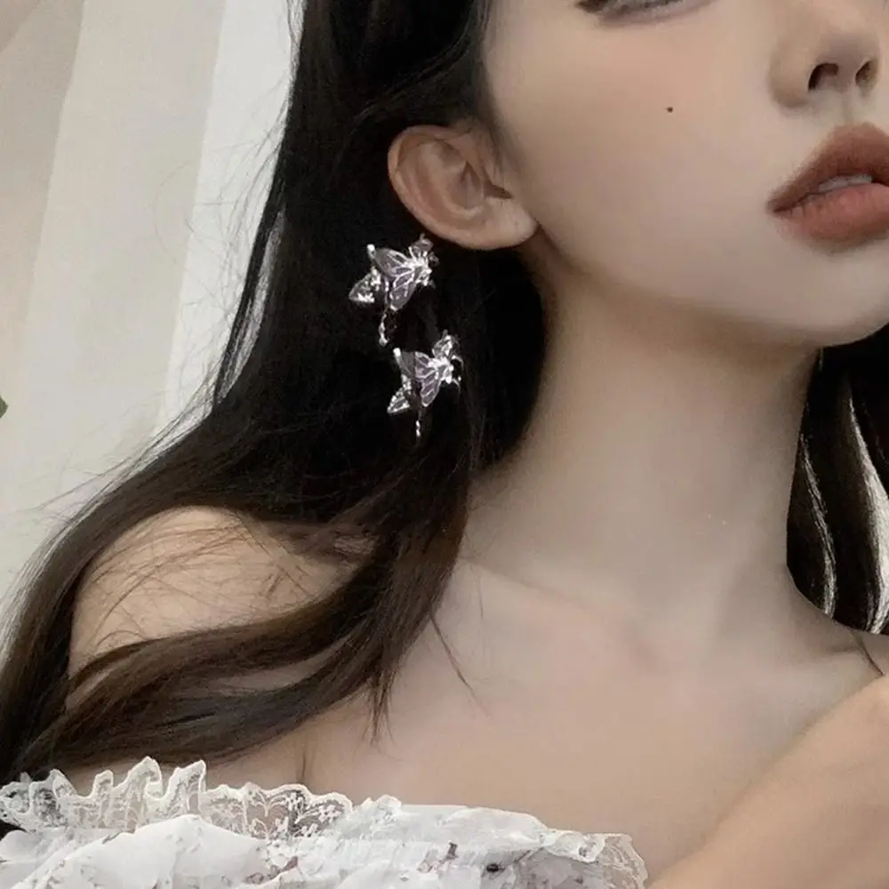 Sweet Hollow Mini Butterfly Hair Claw Y2k Candy Color Animal Hair Clip Alloy Small Size Butterfly Hairpin Wedding