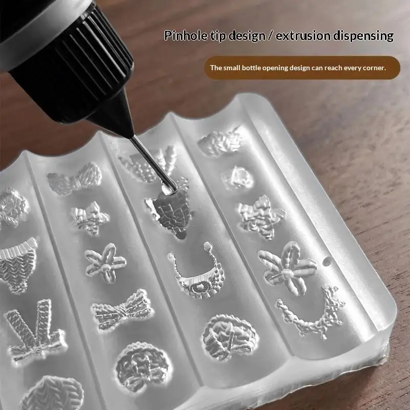 1Pcs 10ml Carved Gel Nail Art DIY Silicone Nail Art Gule Nails Mold Tool For Nail Mold UV Gel Crystal Glue 3D Acrylic Mold Tool
