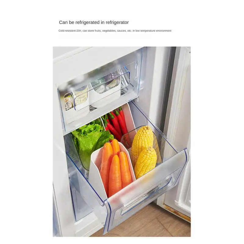 Refrigerator Organizer Bins Fridge Food Sort Storage Box Transparent Seasoning Storage Box Kitchen Fridge Storage Organizer