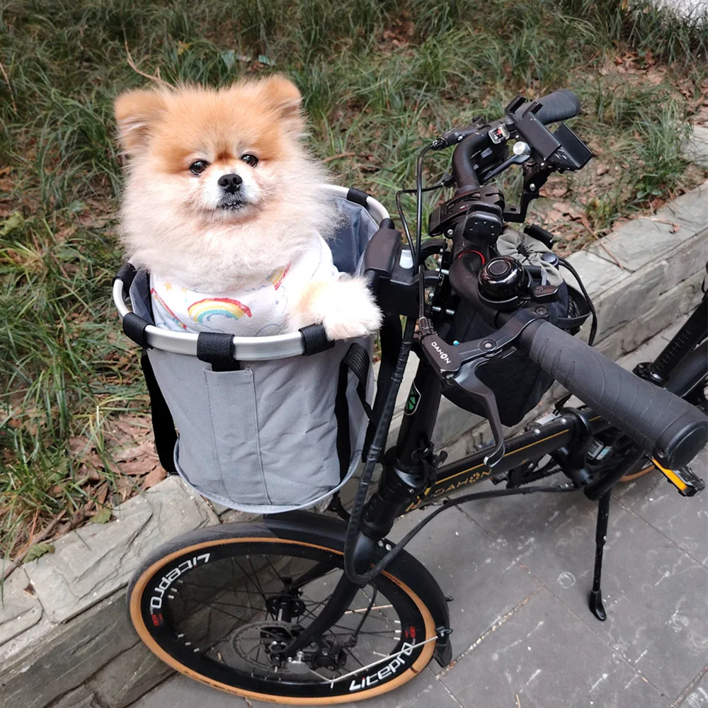 Movable Bicycle Front Pet Carrier Waterproof Reflective Multifunctional Basket Bag Portable Outdoor Bag for Small Dogs Cats
