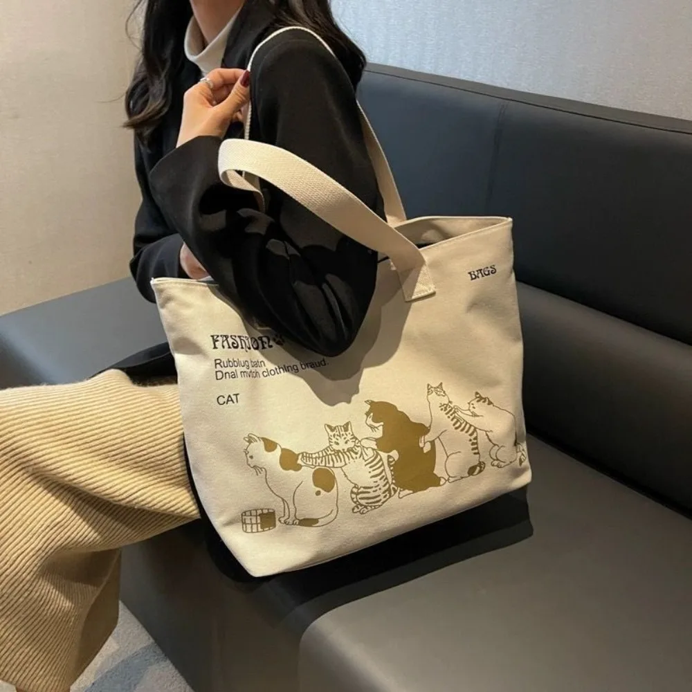 

Spring Summer Large Capaci Canvas Tote Bag Women's Faionable Single Oulder Handbag Japanese Sle Student Class Tote Bag