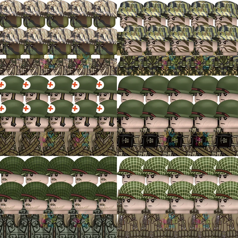 Kids Toys 10pcs/lot WW2 Building Blocks US Army Rangers 101ST Soldiers Mini Action Figures Toys For Kids Christmas Gifts