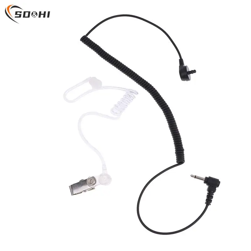 1PC Straight Listen Only Transparent Flexible Acoustic Tube Earpiece 3.5mm Earphone Headset Mono Jack For Walkie-talkie