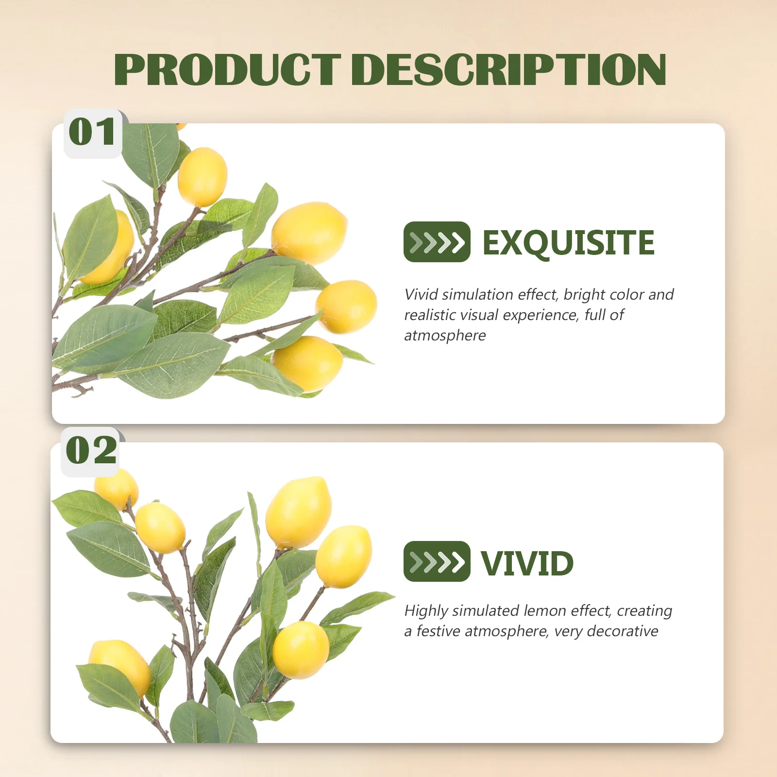 

High Quality Fake Lemon Branch Plastic Cutting Vase Decor Fake Plant Branch Flower Arrangement Decoration Vase Decor