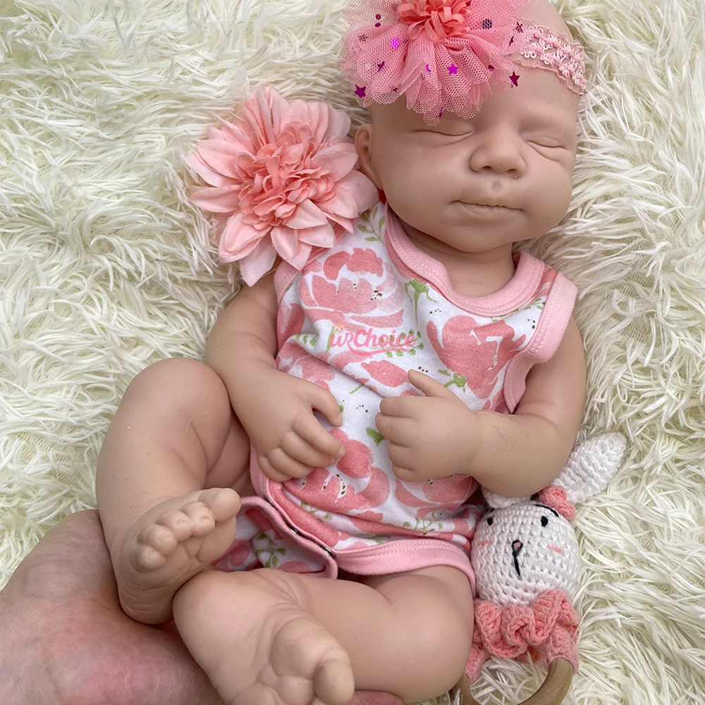 Bocca aperta 20 "Molle Del Silicone Reborn Baby Doll Realistico Ponderato Neonato Pascale Dormire Ragazza/Bambino Non Verniciato Bebe Da Collezione