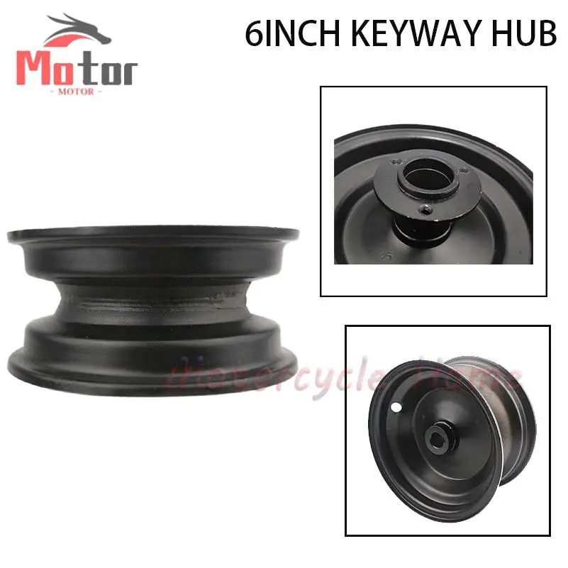 

6-дюймовая железная колесная ступица для квадроциклов 110cc 125cc, картингов, газонокосилок — подходит для шин 145/70-6, 13x5.00-6, 13x6.50-6 — прочная и универсальная