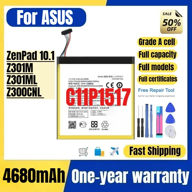 C11P1517 for ASUS ZenPad 10.1/Z301M/Z301ML/Z300CNL Tablet Battery High Quality  Replacement Bateria Grade A Cell with Tools
