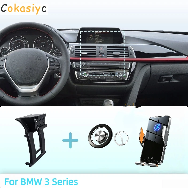 Made to measure For BMW 3 Series F30 F31 2013 2014-2019 Phone Holder Car Magnetic Phone Mount Smart Sensing Wireless Charging