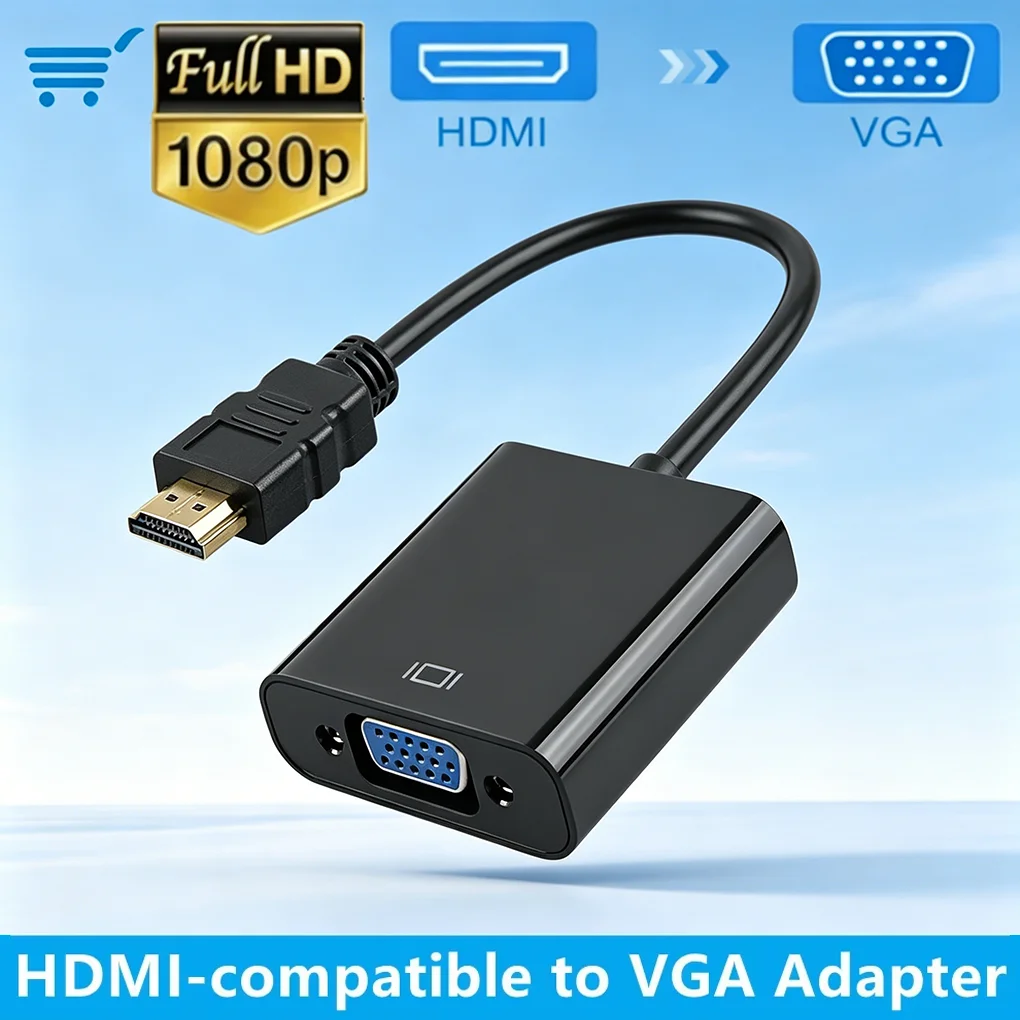 1080 Display Port HDMI-compatible to VGA DP to VGA Adapter Male To Famale Converter For PC Laptop Tablet HDTV Monitor Projector