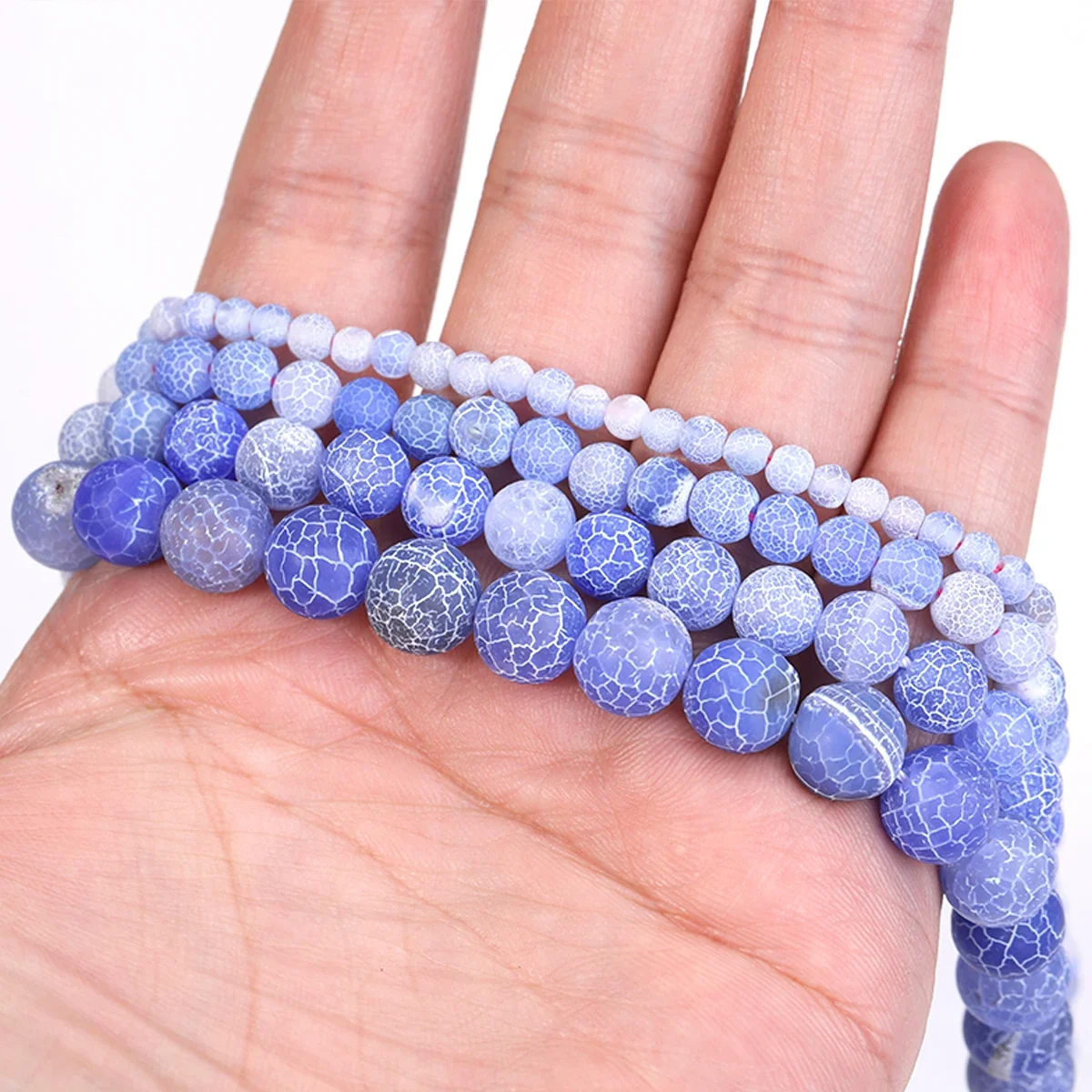 SHIJIWLS Purple Blue Weathered Agate Beads Cracked Veins Agates For Jewelry Making DIY Necklace Bracelet Earring 4/6/8/10mm 6