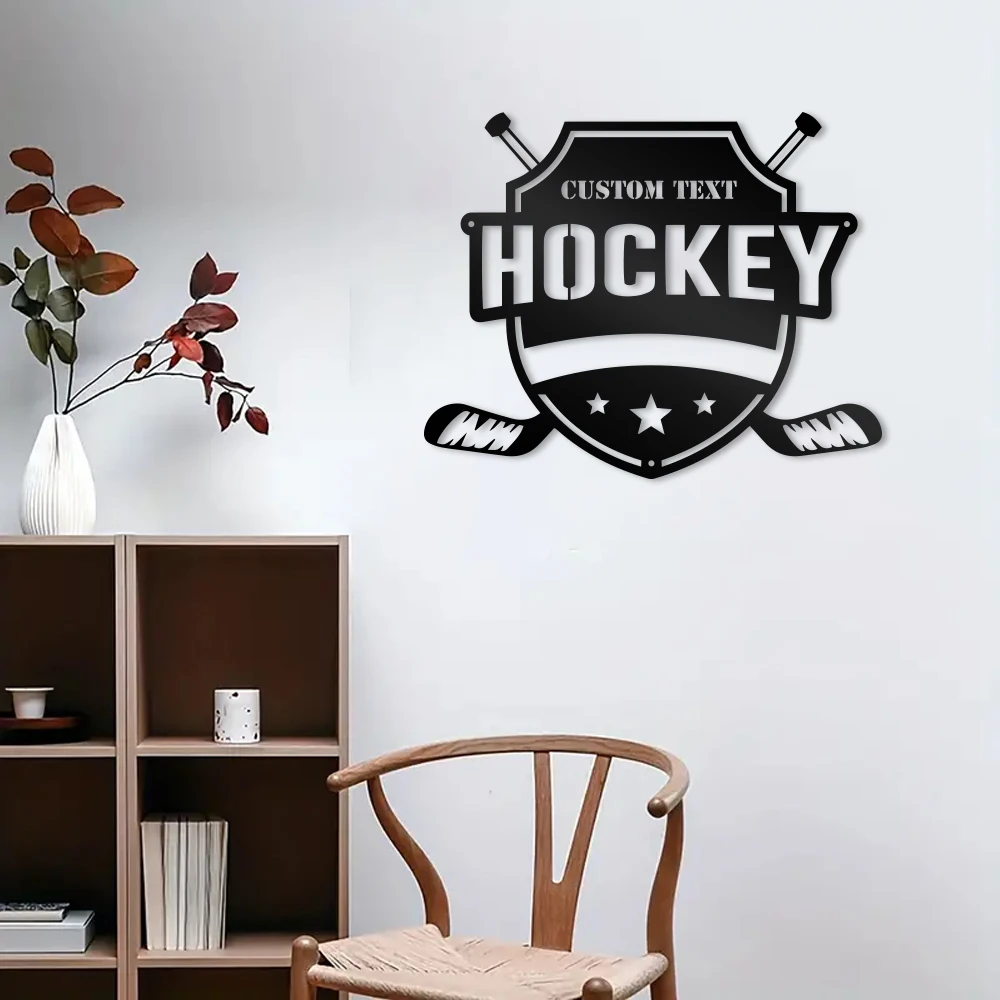 

1pc hockey creative Customized Text Iron Wall Signs Iron Wall Plaque For Wall Decor