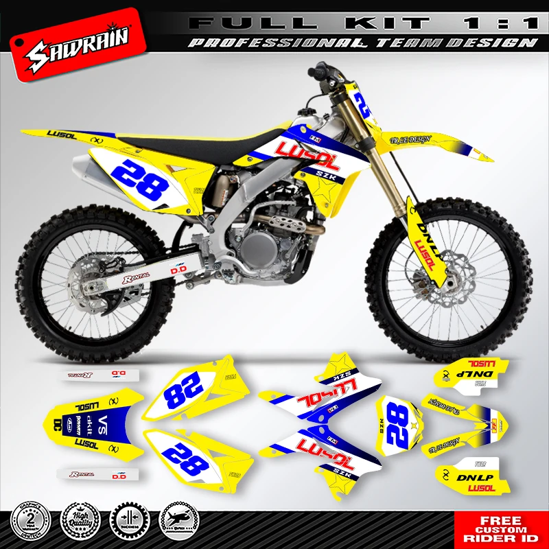 

Sawrain Motorcycle Sticker Custom Team Graphics Decals Kit For SUZUKI 2010 2011 2012 2013 2014 2015 2016 2017 2018 RMZ250 005