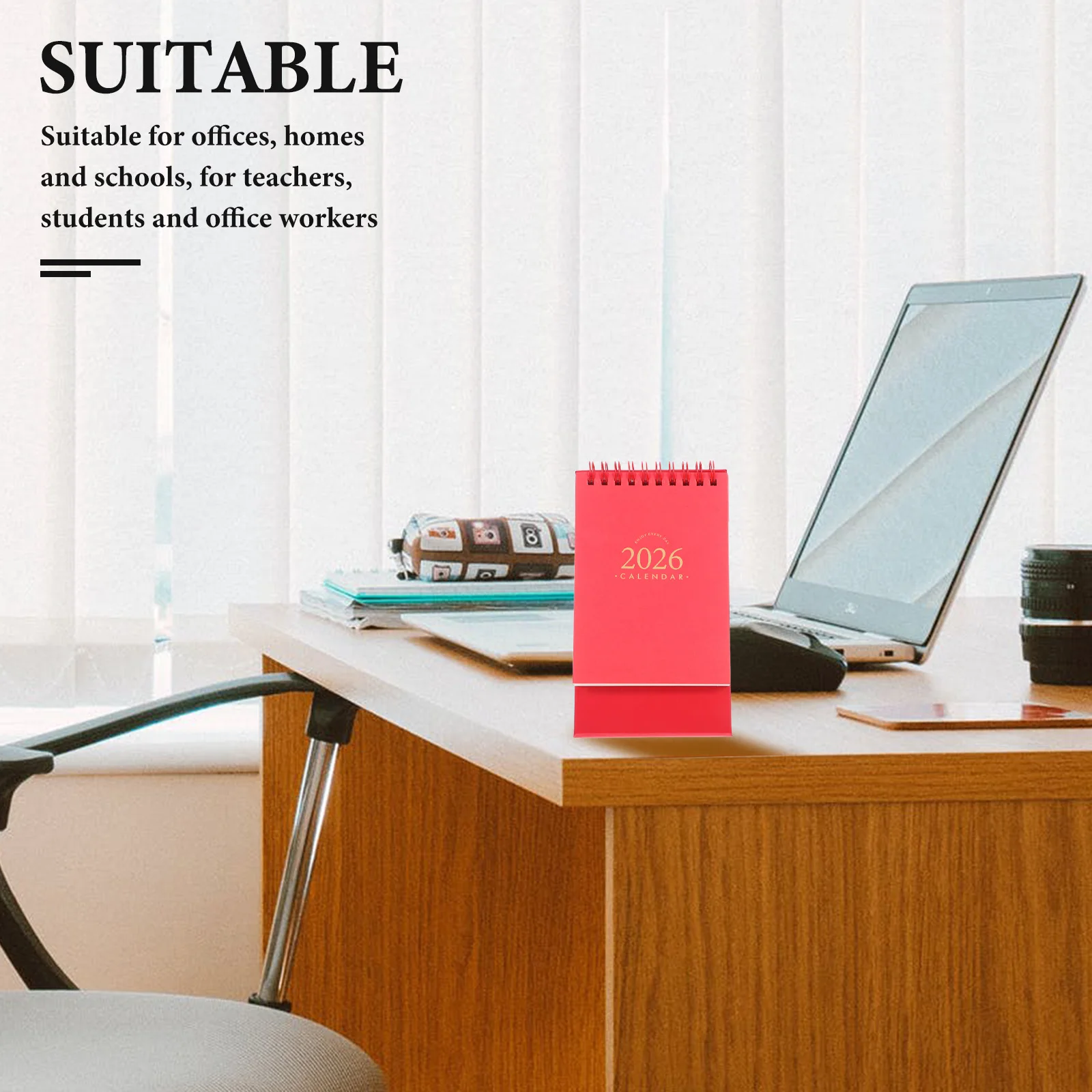 

Компактный настольный календарь на 2026 с двумя переплетами, небольшой перекидной календарь для офиса, минималистичный ежедневник, прочная бумага, легкая