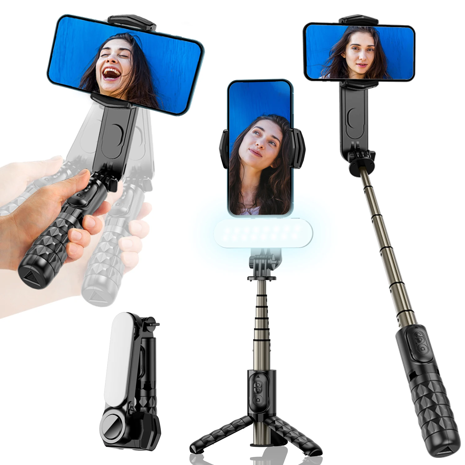 q09-フィルライトジンバルスタビライザー-bluetooth-三脚-selfie-スティック電話スタンドホルダー-iphone-ios-xiaomi-android-電話用