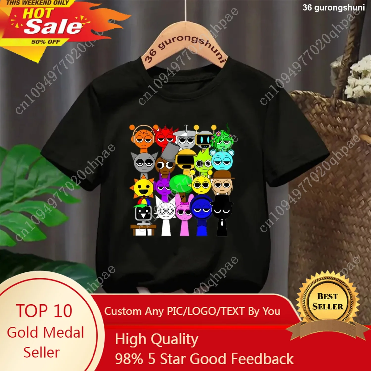 

2025 New Anime Sprunki Incredibox Game Children T-shirts Cartoon Sprunki Short Sleeve Tops Tees Funny Sprunki Boys Girls Tshirt