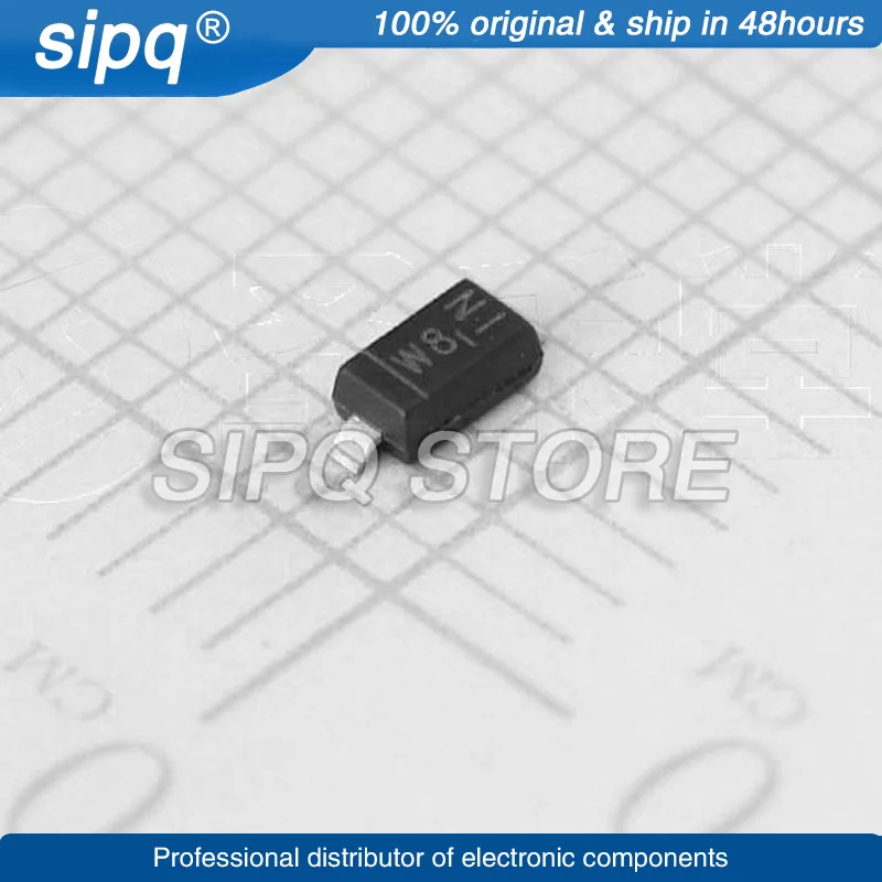 150PCS/LOT BZT52C5V1-7-F BZT52C5V1 SOD-123 Marking:W8 SURFACE MOUNT ZENER DIODE NEW Original