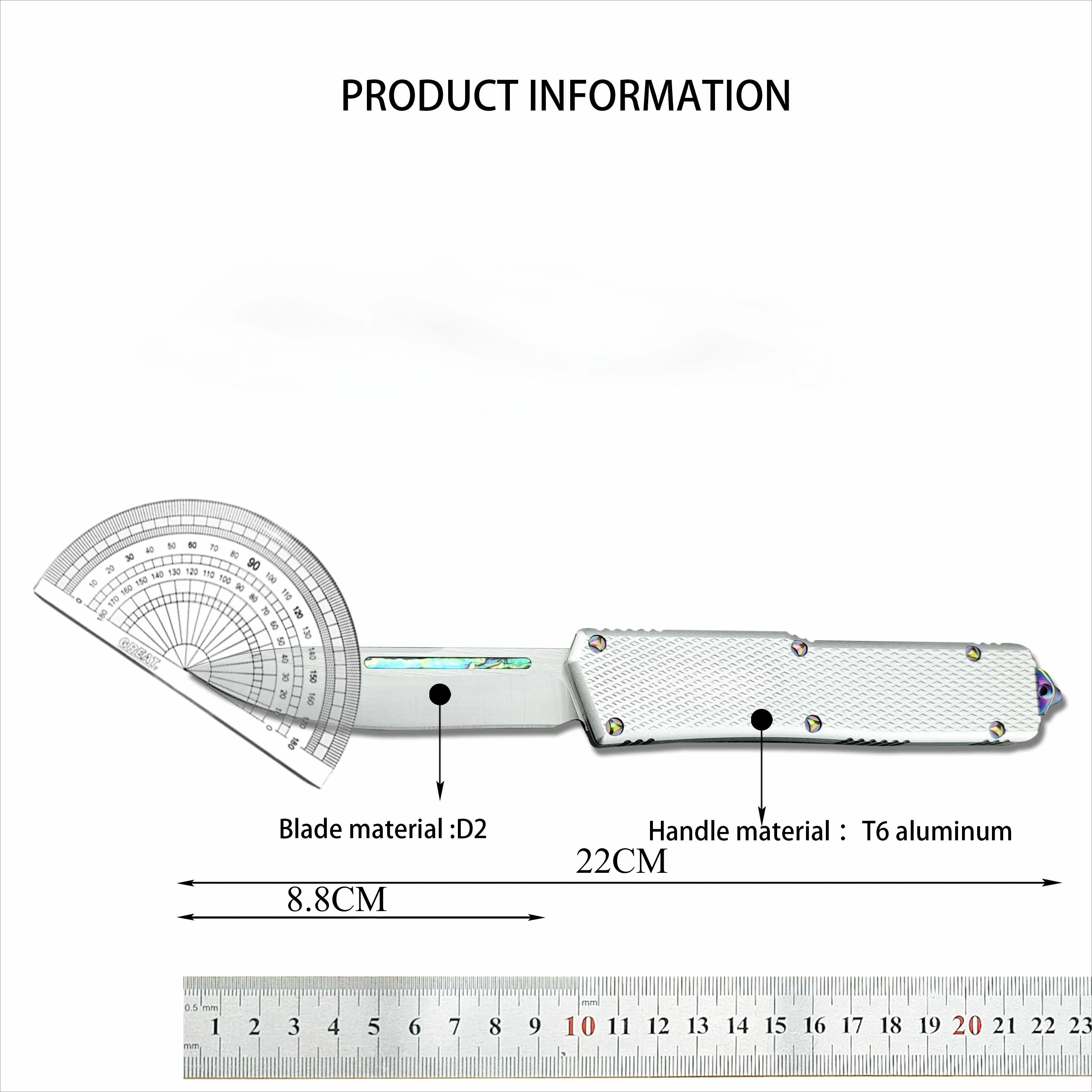 CobraTec Outdoor EDC Tool Knife D2 Blade T6 Aluminum handle Camping Portable Tactical Hunting knife Hiking self-defense knife