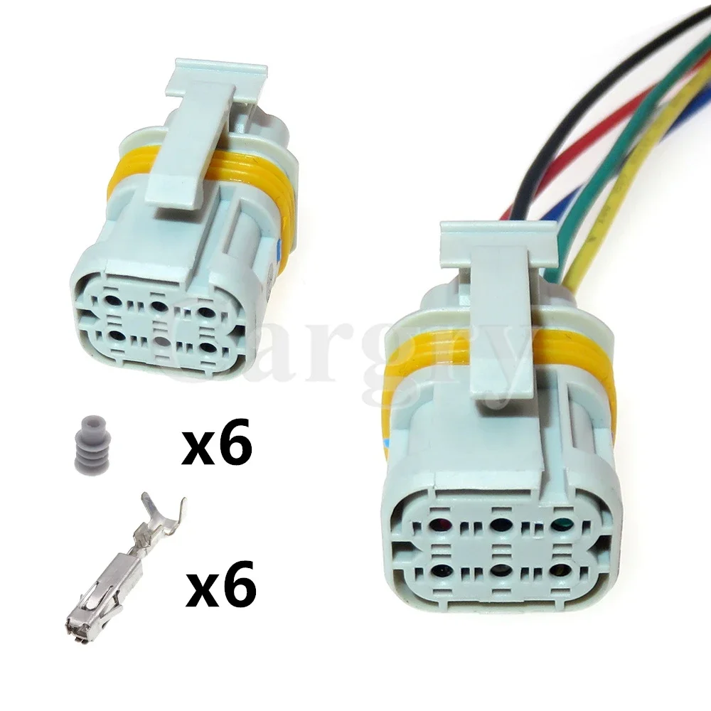 1 Set 6P 18733.000.00 Car Headlight Wire Harness Socket AC Assembly Auto Parts Automobile Waterproof Cable Connectors
