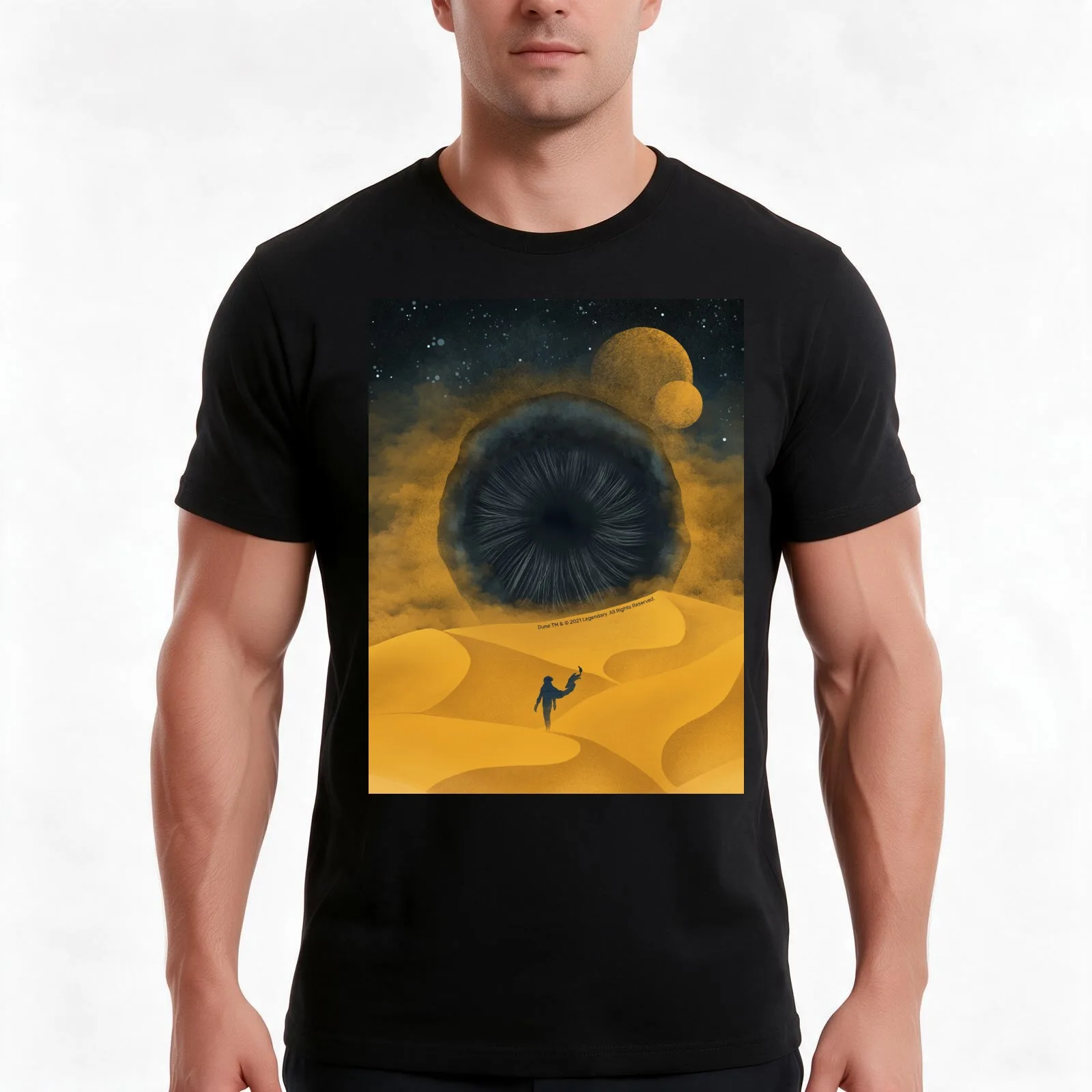 The Great Shai-Hulud, Yellow Sand T-Shirt, Summer Casual Cotton Tee, Oversized Streetwear Tops, Vintage Graphic Print