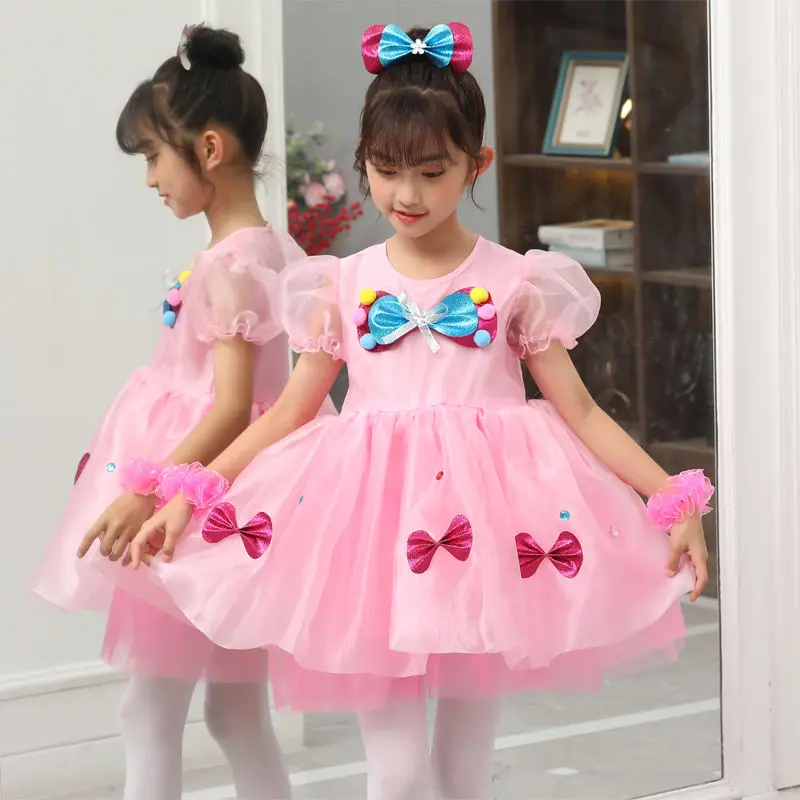 Disfraces de actuación para el Día de los niños, trajes de baile de clase pequeña para guardería, faldas de gasa esponjosas, vestido de princesa