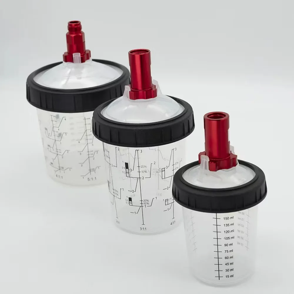 Imagem -02 - Spray Gun Cup Adapter para Pistola de Pulverização Copo de Medição Descartável Suntool Outlet Vermelho Pps 16x1.5 14x1