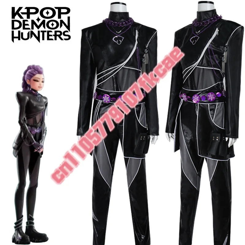 ZOEY 가죽 미라 코스튬 K팝 데몬 헌터즈 루미 코스프레 의상 상의 바지 풀세트 할로윈 소녀 애니메이션 무대 의상 맞춤 제작