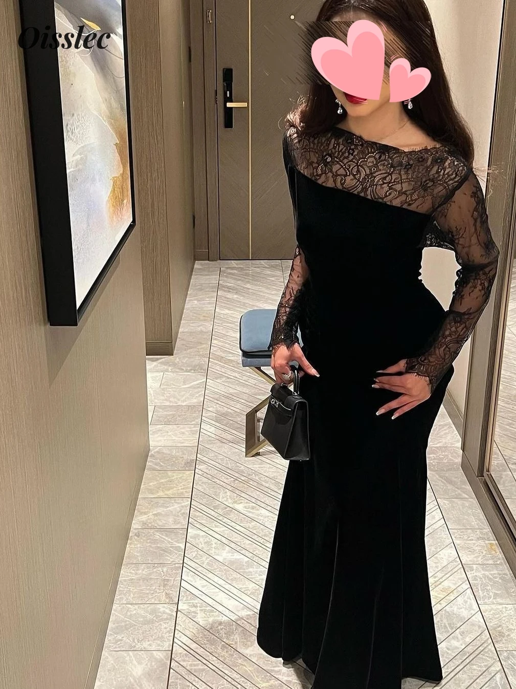 Oisslec Dress Elegant Vintage Sexy Black Mermaid Lace Backless Customize Formal Occasion Prom Dress Evening Party Gowns